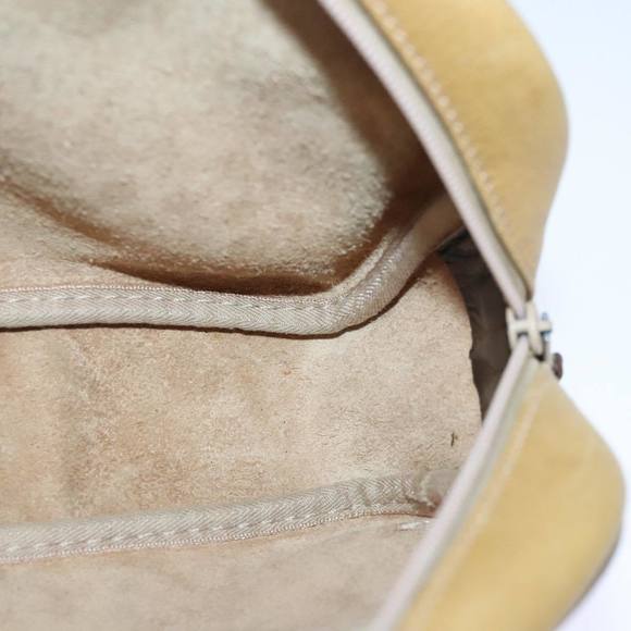 LOEWE Anagram Clutch Bag Leather Beige Brown Gold Auth 93389 - Picture 11 of 16